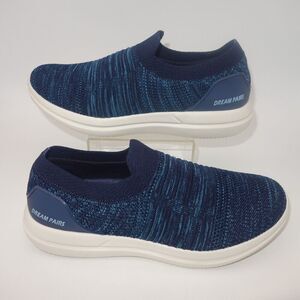 NEW Dream Pairs Navy Blue Slip On Mesh Sneakers Men's Size 6.5 OR Women's 8